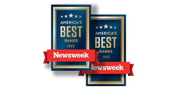 Newsweek Best Banks 2022 and 2023 Badges
