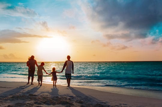 family vacation at the beach