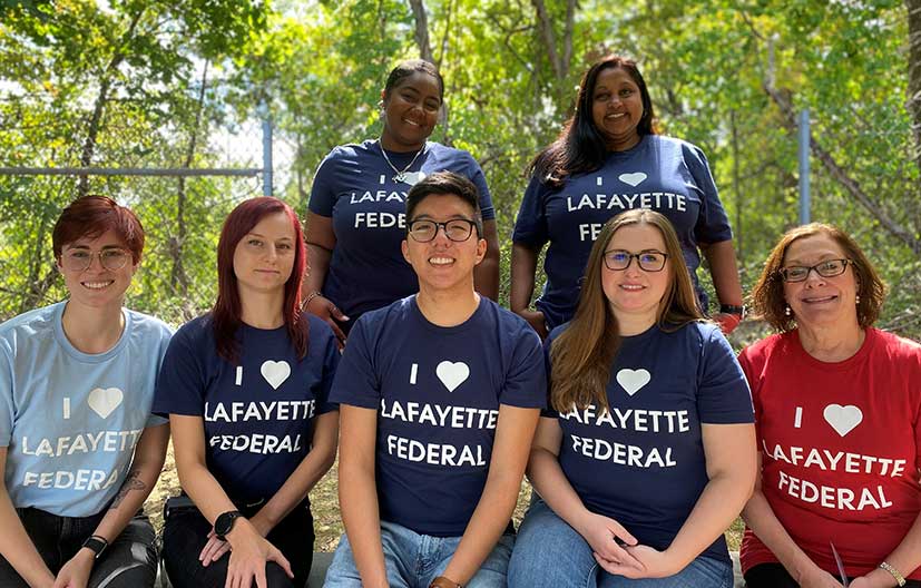 Lafayette Federal's HR team smiling for a photo