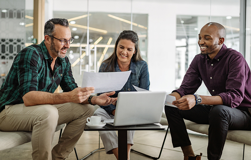 business people discussing paperwork