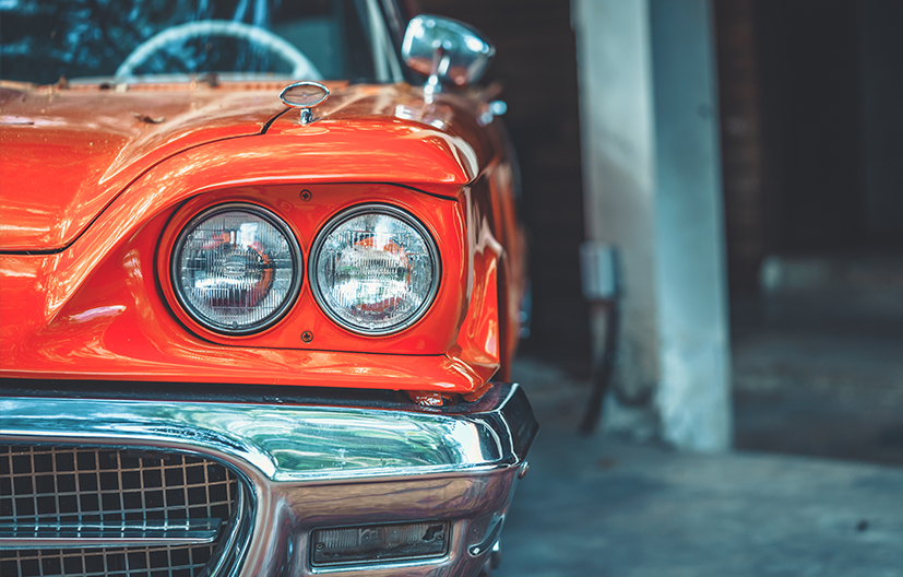 close up of classic car
