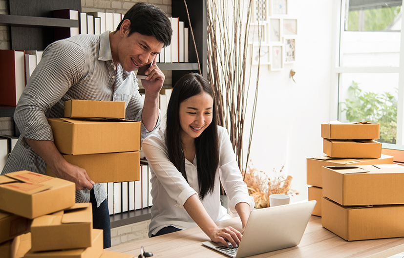 coworkers ordering supplies