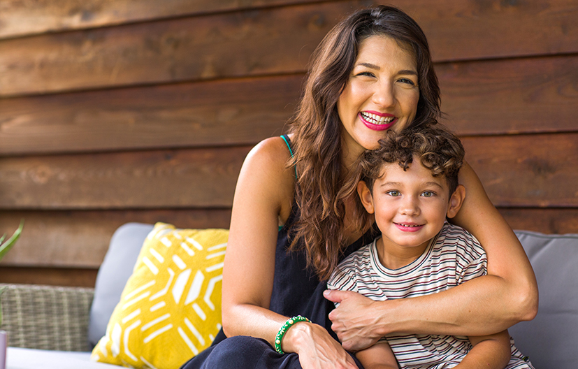 mother and child cuddling