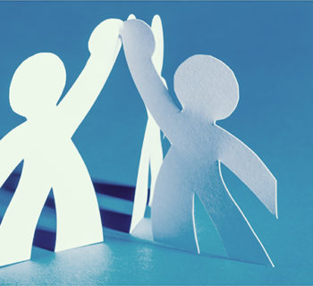 paper cut-outs in the shape of a high-five