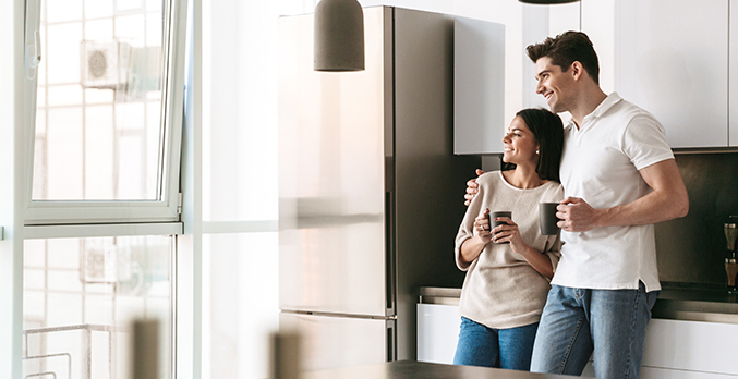couple enjoying new home