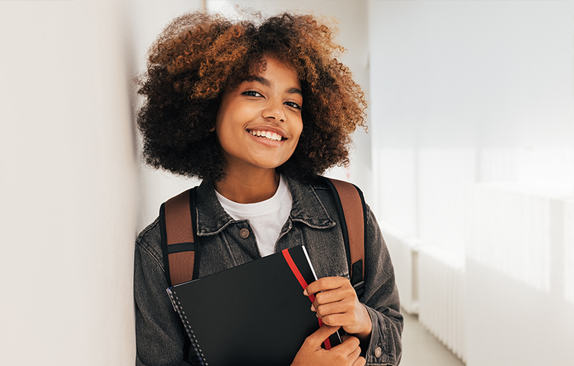 young college student smiling