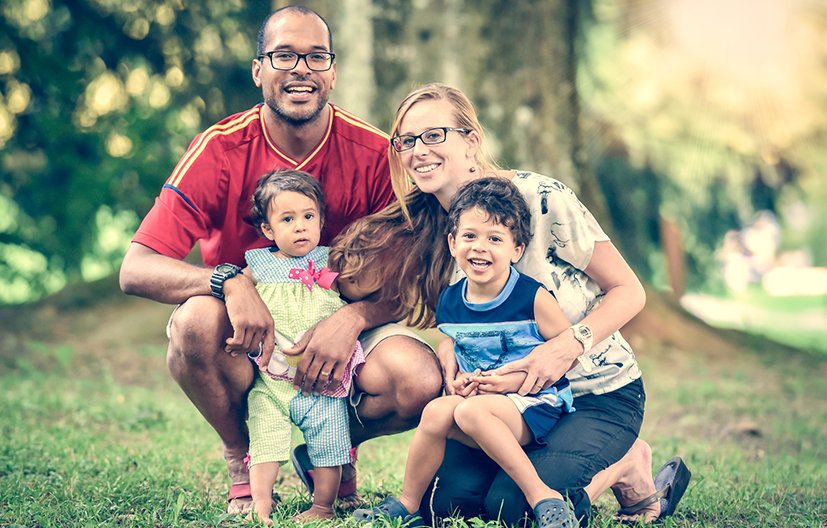 family posing together
